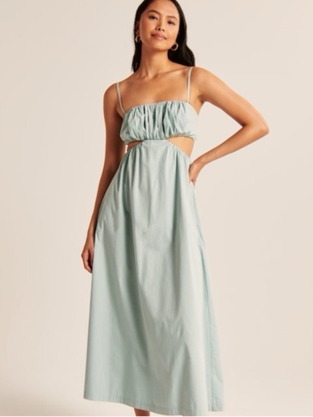 Abercrombie & Fitch Bubble Top Maxi Cutout Dress XS PETITE